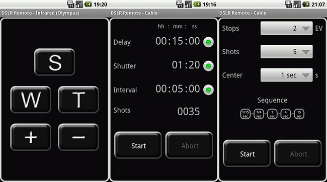 Aplicaciones fotográficas: Interfaz DSLR Remote