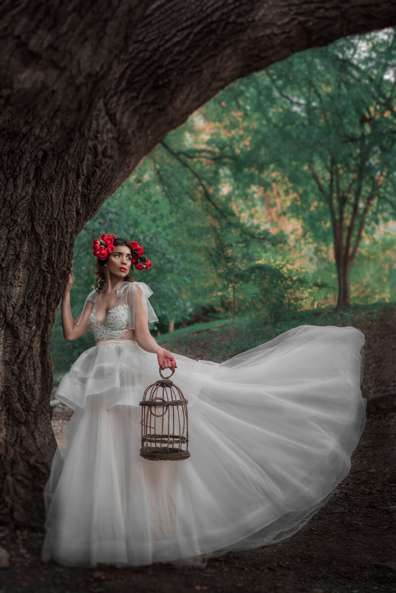 Portrait d'une mariée comme dans un conte de fées